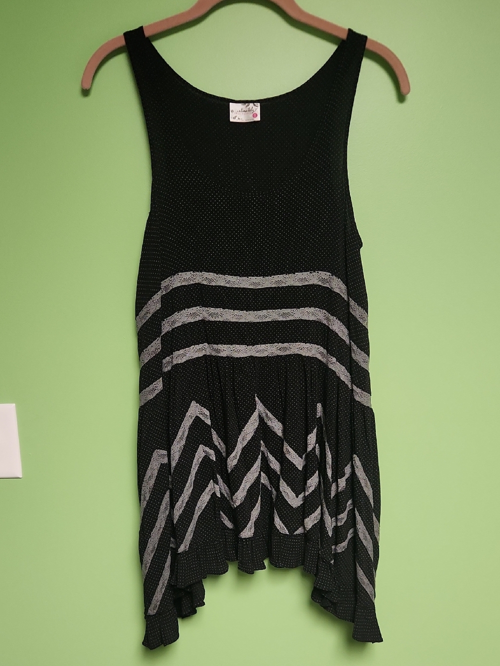 Intimately By Free People Polka Dot Lace Babydoll Sleeveless Top